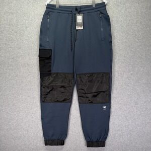 Mons Royale Decade Pants Mens Medium Midnight Blue Joggers Merino Wool Blend